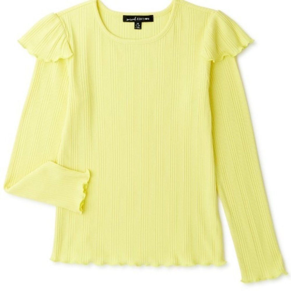 Girls Ruffle Shoulder Shirt